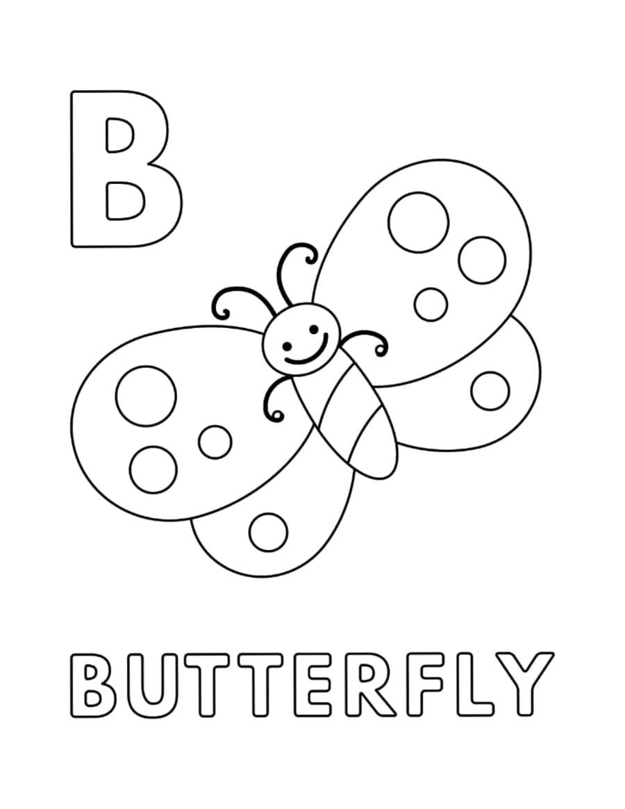 B For Butterfly Pre Schooler Tracing Worksheets Pdf Free Vectors